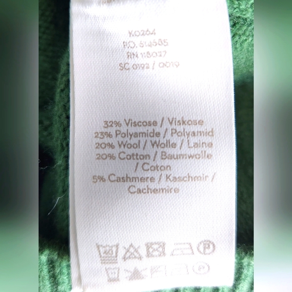 Boden Rolled Turtleneck Sweater in Green/Navy Size Small - Picture 5 of 5